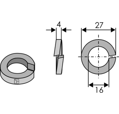 Rondelle élastique pour herse rotative KUHN 80281600 origine