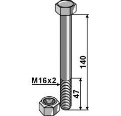 Schraube mit selbstsichernder Mutter Nachbau  