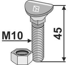 Boulon 45 mm pour VADERSTAD 496569 adaptable - BlackSteel©