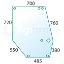 Vitre de porte gauche de machine agricole CASE IH 1330931C2 adaptable