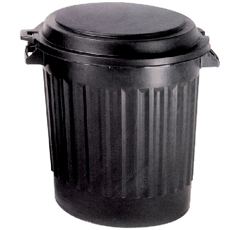 Poubelle 80 l noire avec couvercle - 60 cm