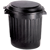 Poubelle 80 l noire avec couvercle - 60 cm
