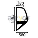 Vitre latérale gauche - plate - teintée pour téléscopique MANITOU 746045 adaptable
