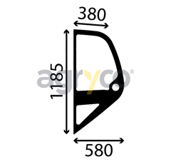 Vitre latérale gauche - plate - teintée pour téléscopique MANITOU 746045 adaptable