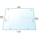 Vitre arrière pour machine agricole FIAT 9960861 adaptable