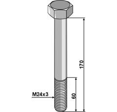 Boulon M24 x 170 mm adaptable - BlackSteel©