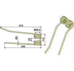 Dent droite de fenaison pour faneuse PÖTTINGER 436.003 adaptable - BlackSteel©