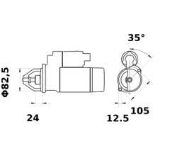 Démarreur MAHLE LETRIKA 12 V - 3,6 kW /  MS 512