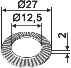 Sperrkantscheibe Ø27x2xØ12,5 - Mehrere Marken