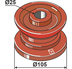 Poulie de guidage pour épandeur STRAUTMANN 30003415 adaptable
