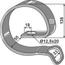 Ressort de renfort 136 mm pour vibroculteur adaptable