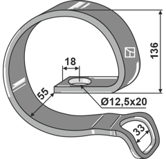 Ressort de renfort 136 mm pour vibroculteur adaptable