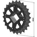 Sternring Ø 560 mm für Walze GÜTTLER 75440020 – Nachbau  