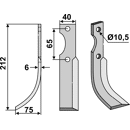Fräsmesser Links 212 x 40 Nibbi Decimo Nachbau