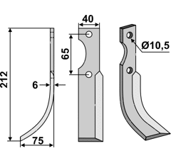 Fräsmesser Links 212 x 40 Nibbi Decimo Nachbau