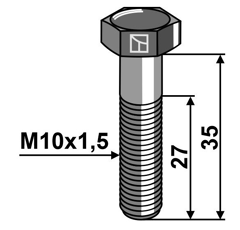 Schraube M10x1,5 x 35 für Mulcher KUHN Nachbau  