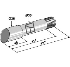 Piton pour palier M25 x 1,5 mm adaptable - BlackSteel©