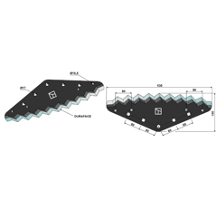 Lame de rechange carbure pour mélangeuse LUCAS S202-015 adaptable