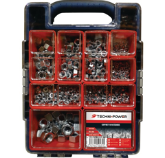 Coffret de 1010 écrous hexagonaux classe 8.8 zingué - 3 à 16 mm | TECHNI-POWER