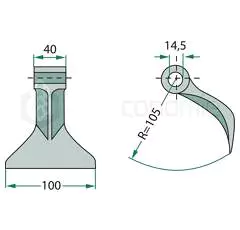 Marteau pour broyeur AGRIMASTER 3001095 adaptable 