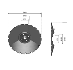 Disque crénelé ∅430x5 pour déchaumeur VÄDERSTAD 459608 adaptable
