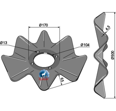 Scheibe gewellt Ø 500 mm für Kurzscheibenegge SALFORD CT512008 Nachbau