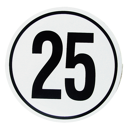 Panneau limitation de vitesse 25 km/h en plastique adaptable