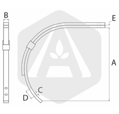 Dent chisel 570 x 55 x 25 mm adaptable