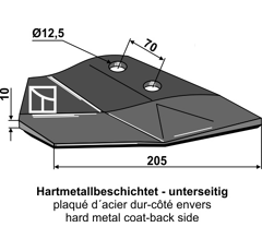 Ersatzflügel - rechts - Bohrungsabstand 70 - Stärke 10 - Mehrere Marken