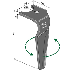 Kreiseleggenzinken 110x18 links Nachbau  