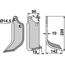 Fräsmesser Rechts 209 x 80 Maschio Nachbau