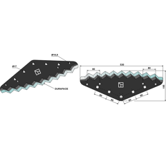 Lame de rechange carbure pour mélangeuse LUCAS S202-015 adaptable