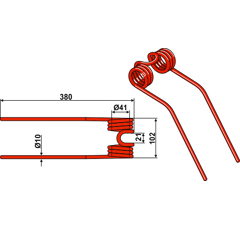 Dent de fenaison pour faneuse CLAAS 9023442 adaptable - BlackSteel©