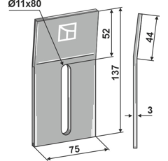 Rascador para rodillo packer KUHN 52532130 adaptable