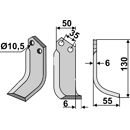 Fräsmesser Rechts 130 x 50 Breviglieri Nachbau