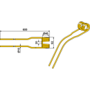 Dent de fenaison jaune pour faneuse NIEMEYER 600040 adaptable - BlackSteel©