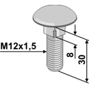 Flachrundschraube 603/12x30 mit erhöhten Vierkant 