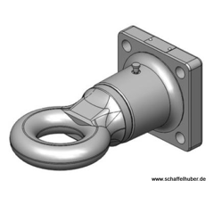 Ringzugöse, Ø 76 mm  120x120 mm, 4-Loch,NATO, drehbar, Schwarz     