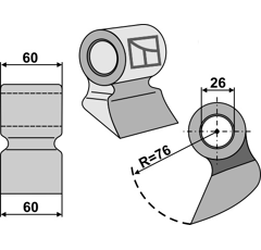 Marteau pour broyeur F.A.E. 111120000 adaptable - Blacksteel©