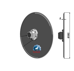 Säscheibe glatt komplett Ø382x4 mm  VÄDERSTAD 223584 Nachbau  