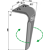 Dent droite pour herse rotative RAU 0058898 adaptable 