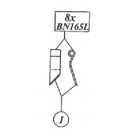 Couteau gauche B165 pour machine agricole BASELIER LK01094 Adaptable