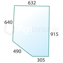 Vitre de porte D/G pour machine agricole CASE IH 3223761R1 adaptable