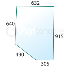 Vitre de porte D/G pour machine agricole CASE IH 3223761R1 adaptable