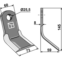 Y-Messer 145 mm AGRICOM 901003 Nachbau