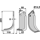 Fräsmesser Links 205 x 80 Breviglieri, Dondi, Maletti Nachbau