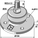 Palier pour cover-crops courts Ø 150 - 11 mm adaptable - BlackSteel©
