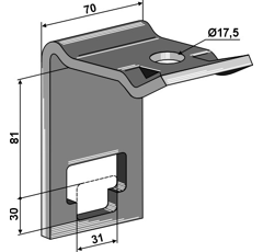Bride de fixation pour dent 30 - 81 mm adaptable BlackSteel©