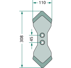 Soc de cultivateur 308 x 110 mm pour KONGSKILDE 105000799 adaptable