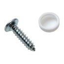 Kennzeichenblechschraube 4,8x19 mit weißer PVC-Kappe - 100 Stk.